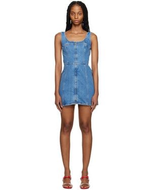 FRAME Blue Zip Denim Minidress - Black