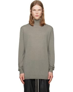Rick Owens Taupe Tower Oversized Turtleneck - Grey