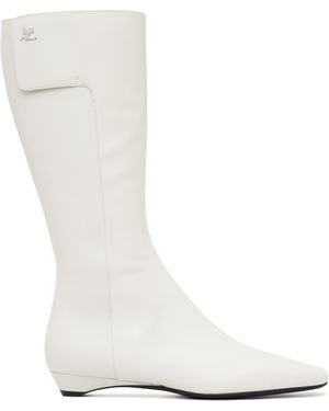 Courreges Heritage Flat Tall Boots - White