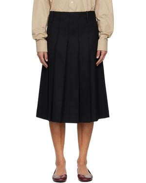 A.P.C. Pleated Midi Skirt - Black