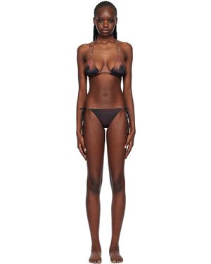 Jean Paul Gaultier Brown 'the Ebony Body Tattoo' Bikini - Black