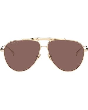 Gucci Pilot Sunglasses - Brown