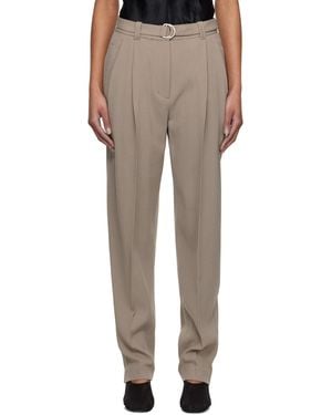 3.1 Phillip Lim Taupe Double Pleat Tapered Trousers - Multicolour