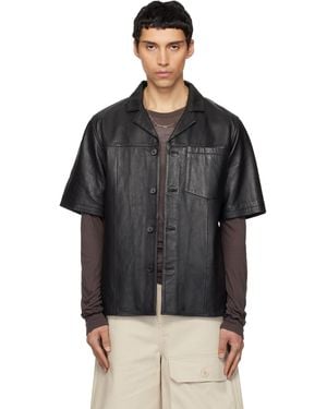 DEADWOOD Chemise Bahama Noire En Cuir