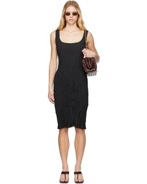 Bottega Veneta Crinkled Midi Dress - Black