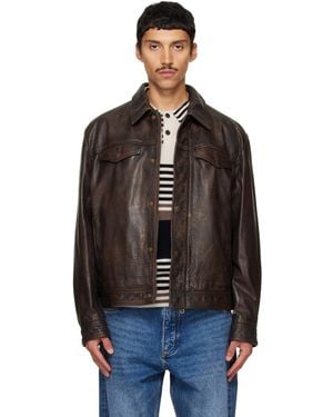 HUGO Regular-Fit Leather Jacket - Black
