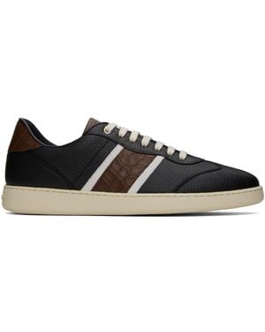 Ferragamo Baskets achille bleu marine et brun - Noir