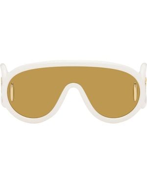 Loewe Lunettes De Soleil De Style Visière Wave Blanches - Multicolore