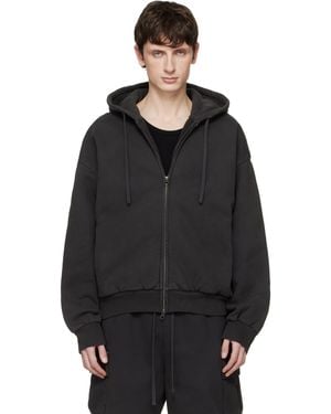 Skims Heavyweight Fleece Zip-Up Hoodie - Black