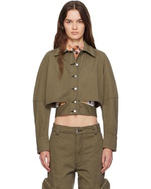 Eckhaus Latta Khaki Ellipse Denim Jacket - Green