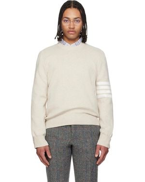 Thom Browne Cotton Crepe 4-Bar Milano Stitch Jumper - Black