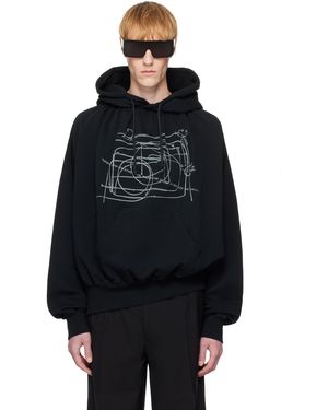 ALAINPAUL Gathered Collar Hoodie - Black