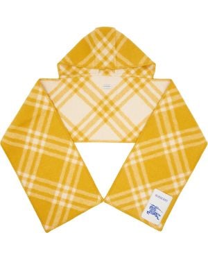 Burberry Check Wool Hooded Scarf - Metallic