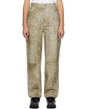 REMAIN Birger Christensen トープ リラックスフィット レザーパンツ - ナチュラル
