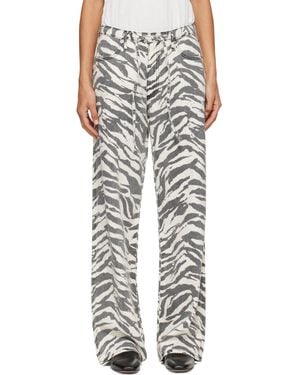 Rag & Bone Jean Ample Phoebe Blanc Cassé À Cordon Coulissant - Gris