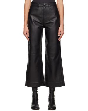 Proenza Schouler Label Culotte Leather Trousers - Black