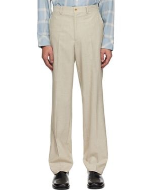 Carter Young Flat Front Trousers - Natural
