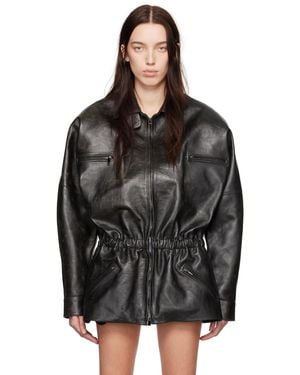 Magda Butrym Cinched Leather Jacket - Black