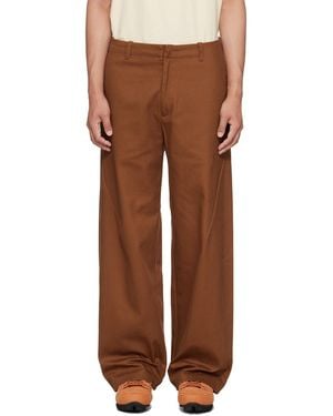 J EONGL I Heavy Cotton Cicada Trousers - Brown