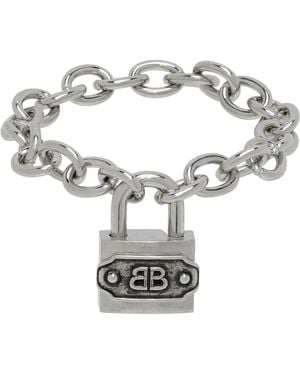 Balenciaga Bb Padlock Bracelet - Metallic