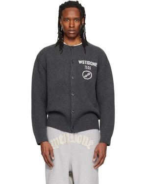 we11done Logo Classic Cardigan - Grey