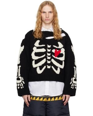 Charles Jeffrey Ssense Exclusive Graphic Boxy Slash Jumper - Black