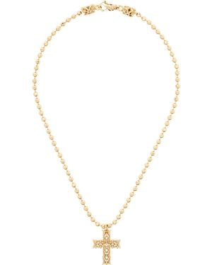 Emanuele Bicocchi Beaded Chain Notre-Dame Cross Necklace - Multicolour