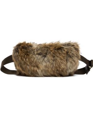 MM6 by Maison Martin Margiela Faux Fur Belt Bag - Black