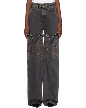 Y. Project Maxi Cowboy Cuff Jeans - Black