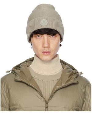 Moncler Logo Patch Beanie - Green