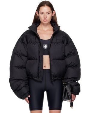 Vetements Double Logo Boxy Down Jacket - Black