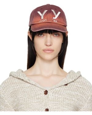 OPEN YY レッド 'Yy' グラデーション ベースボールキャップ - ブラウン