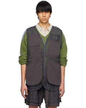 F/CE Veste Grise À Panneaux - Noir