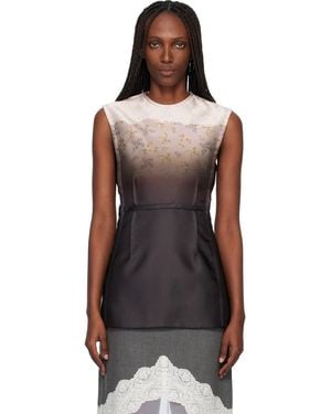 Jil Sander Burnt Bouquet Printed Sleeveless Top - Black