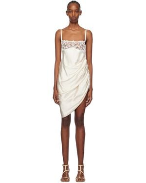 Jacquemus Off-white Les Sculptures 'la Saudade Brodée' Minidress - Black