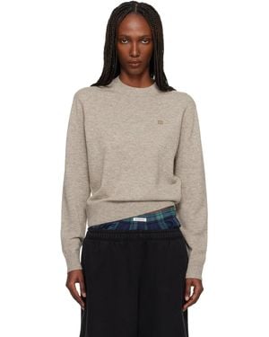 Acne Studios Taupe Crewneck Jumper - Black