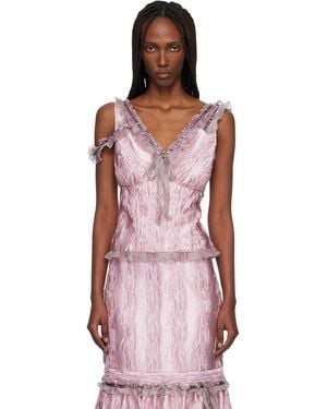 Anna Sui Crushed Satin Bow Tank Top - Multicolour