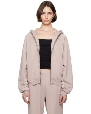Skims トープ French Terry リラックス ジップアップフーディ - ナチュラル