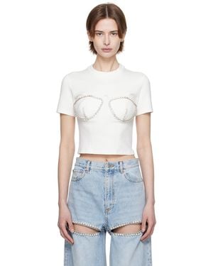 Area Crystal Bustier Cup T-Shirt - Black