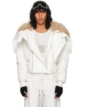 Rick Owens Moncler + Off- Alice Fur Jacket - White