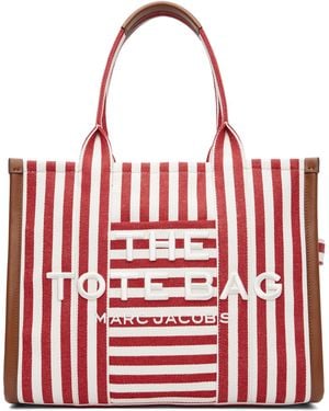 Marc Jacobs 'The Stripe Canvas Large' Tote - Red