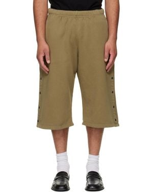 Les Tien Khaki Part Snap Shorts - Green