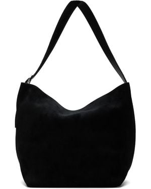 TOTEME Belted Suede Medium Tote - Black