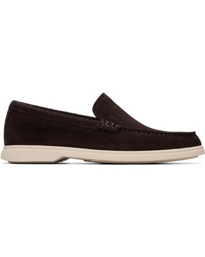 BOSS Emed Logo Suede Loafers - Black