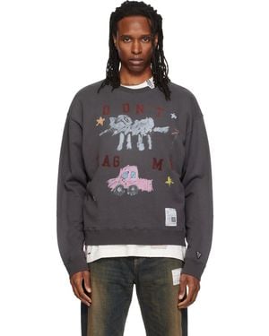 Maison Mihara Yasuhiro Printed 'Kids Doodle' Sweatshirt - Grey