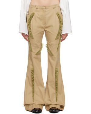 Kiko Kostadinov Beige Flared Trousers - Natural