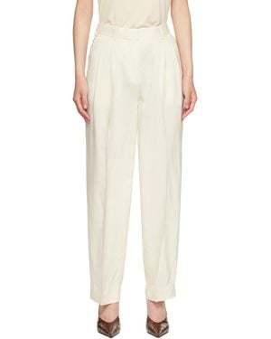 TOTEME Off- Double-Pleat Fluid Trousers - Natural