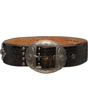 RRL Studded Leather Belt - Brown