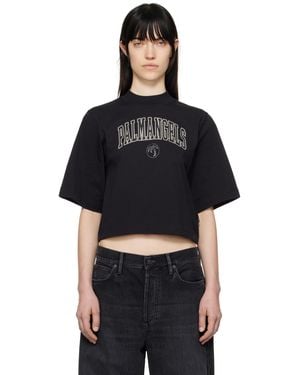 Palm Angels ブラック College クロップド Tシャツ