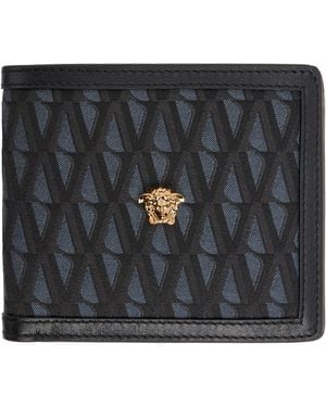 Versace 'La Medusa' V Jacquard Wallet - Black